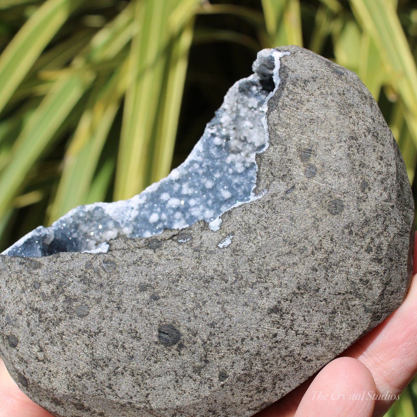 Chalcedony & Calcite Natural Crystal Geode
