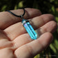 Aqua Aura Quartz Polished Crystal Point Pendant