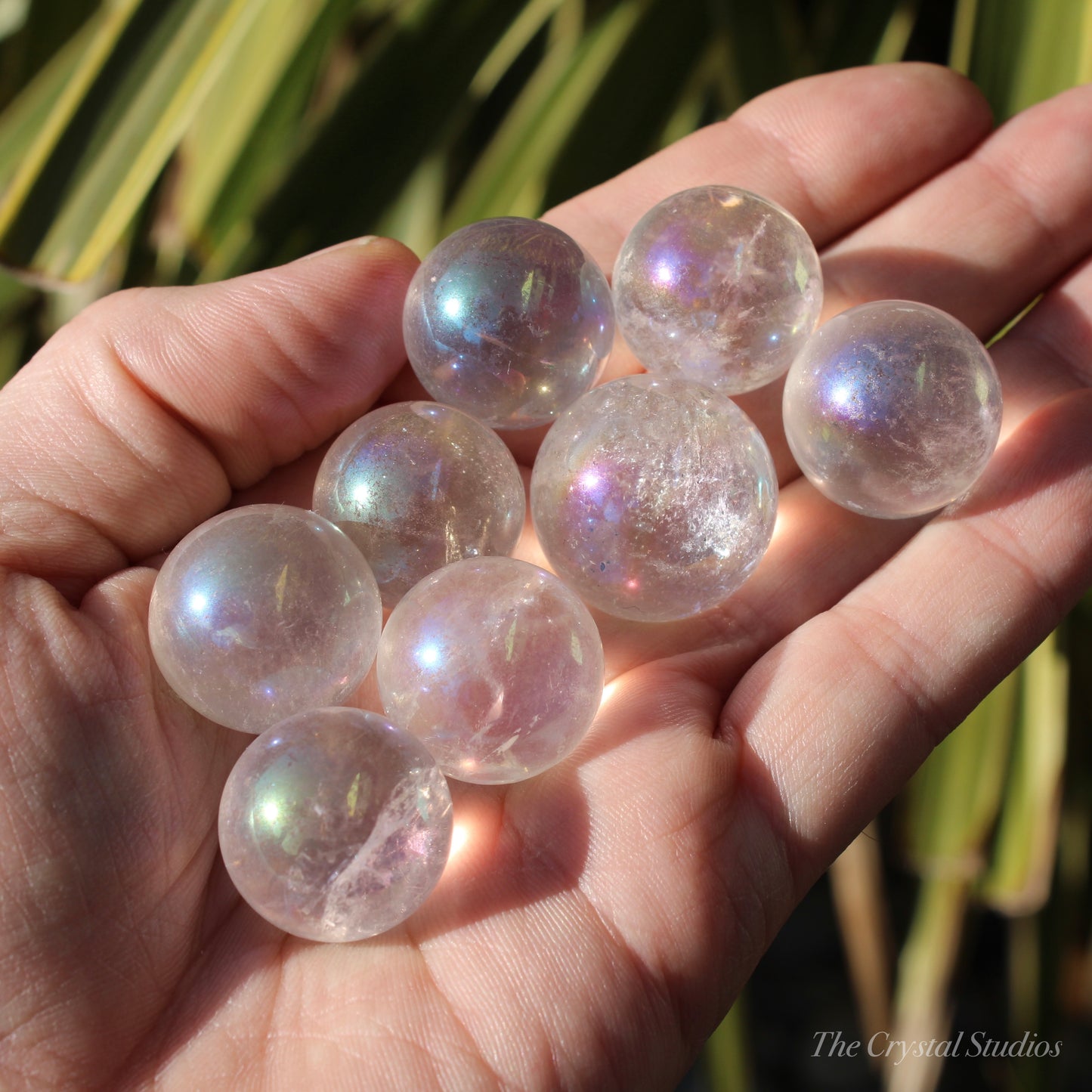 Angel Aura Quartz Polished Crystal Spheres