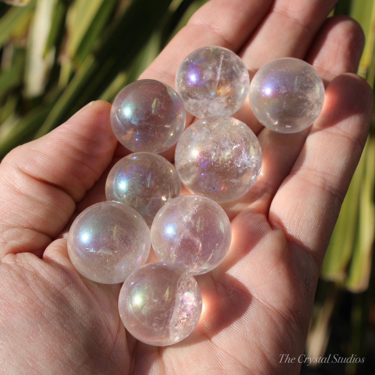 Angel Aura Quartz Polished Crystal Spheres