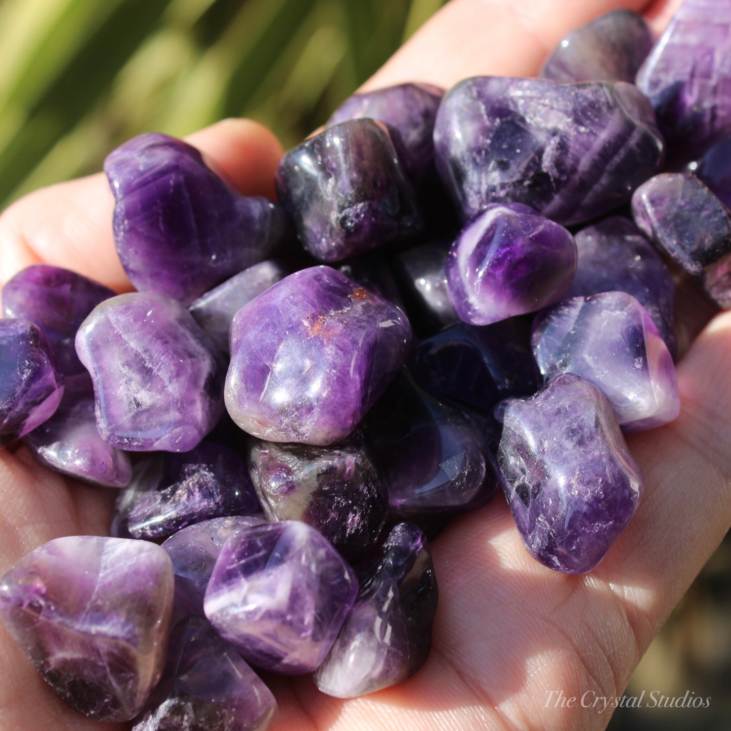 Chevron Amethyst Polished Crystal Tumblestones