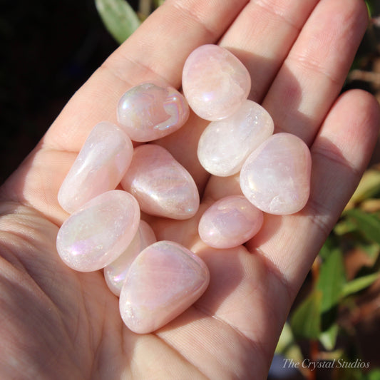 Rose Aura Quartz Polished Crystal Tumblestone